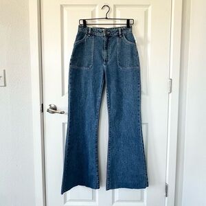 Free People ROLLA'S East Coast Flare Breaker High Rise Medium Wash Jeans NWT